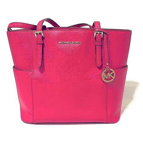 michael kors jet set travel tote raspberry|michael kors travel tote large.